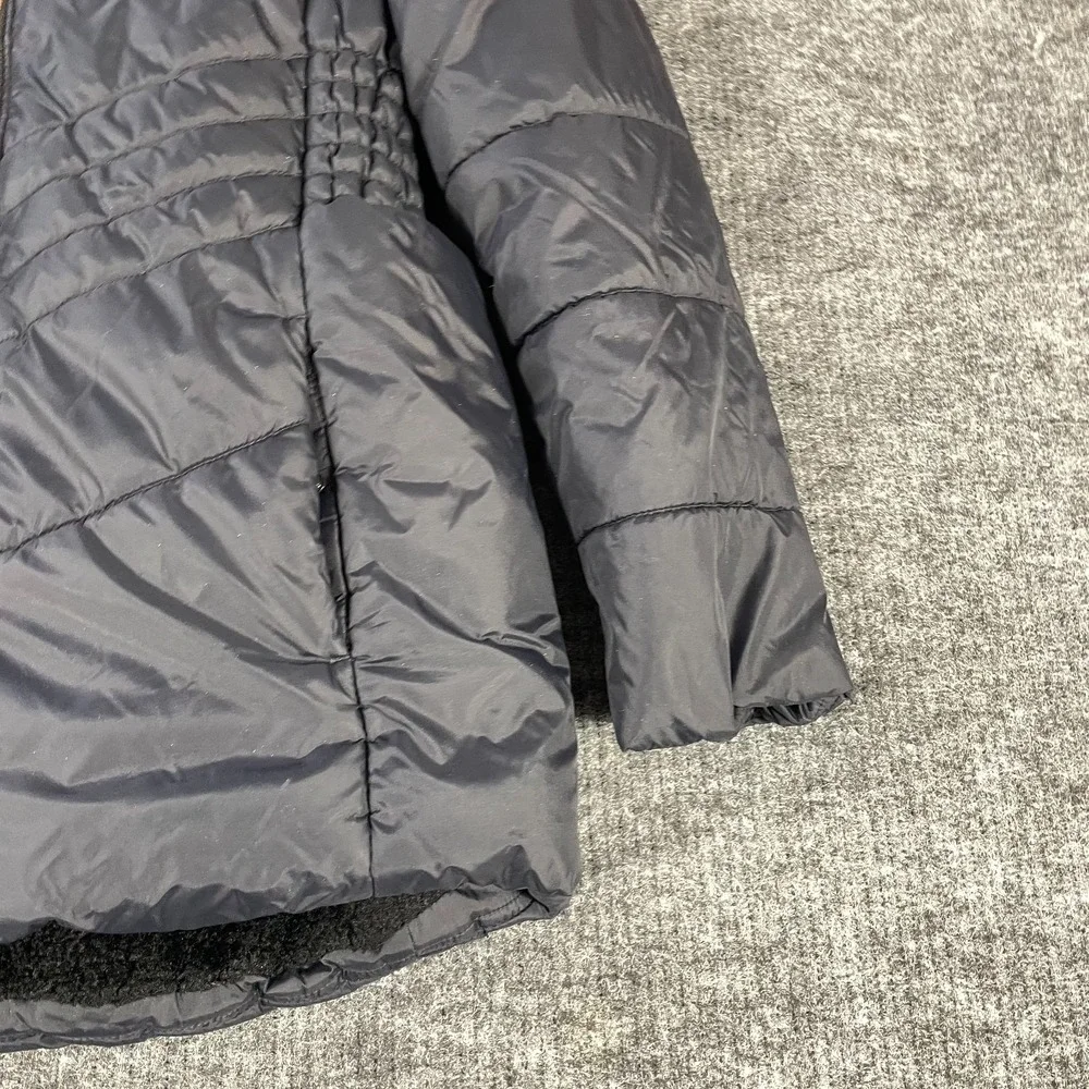 Under Armour Jacket Girls Extra Large Black Puffer Fleece‎ Lined Hooded Sparkle